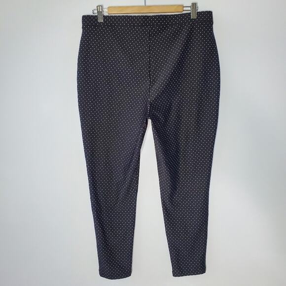 Chico's Black w/ White Polka Dots Ankle Length stretchy casual pants - Picture 7 of 9
